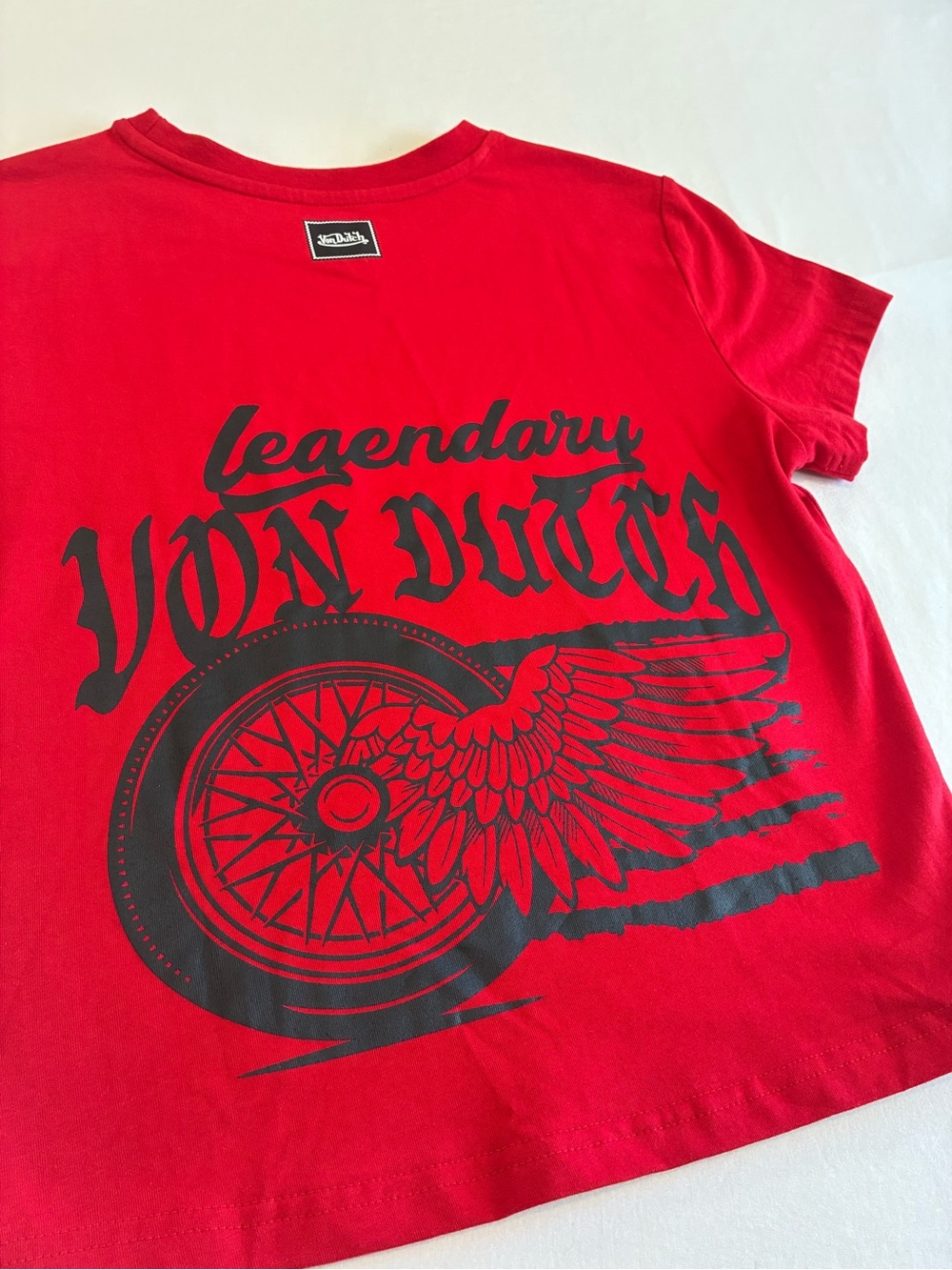 Von Dutch Red Short Sleeve Logo Tee - Picture 8 of 8